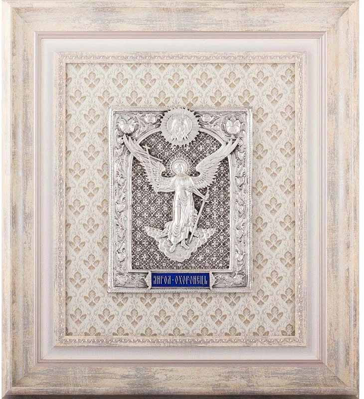 Икона в подарок посеребренная «Ангел Хранитель‎» фото 1 — ElitPodarok