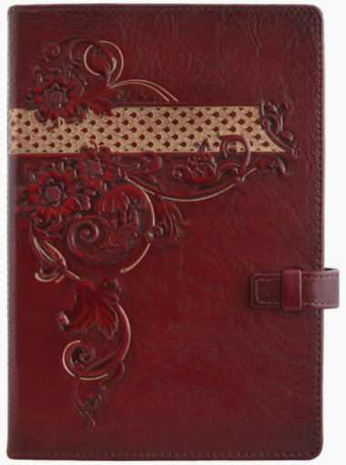 Кожаный ежедневник Винтаж Вишневый — ElitPodarok