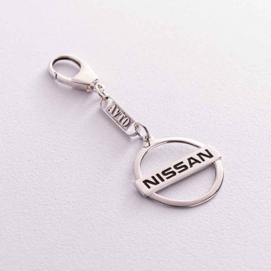 Серебряный брелок для машины «Nissan / Ниссан» 9012.1 — ElitPodarok