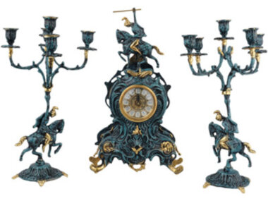 Композиция: интерьерные часы с подсвечниками «Победитель» — ElitPodarok