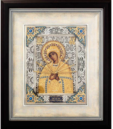 Икона позолоченая «Богородица Семистрельная‎» — ElitPodarok