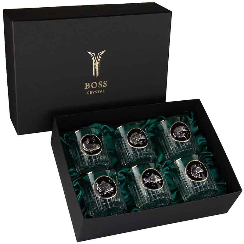 Набор для алкоголя «GOLDFISH» 6 бокалов, платина, золото фото 1 — ElitPodarok