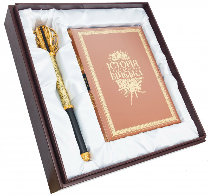 Булава (пернач) з книгою «Історія Українського війська» в футлярі фото 1 — ElitPodarok