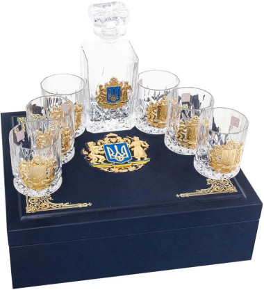 Подарочный набор из хрусталя и металла «Тризуб» — ElitPodarok