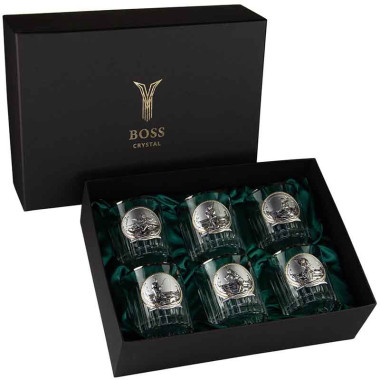 Набор для алкоголя «FISHMAN» 6 бокалов, платина, золото — ElitPodarok