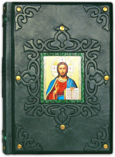 Книга в шкірі «Ілюстрований Новий Завіт» — ElitPodarok