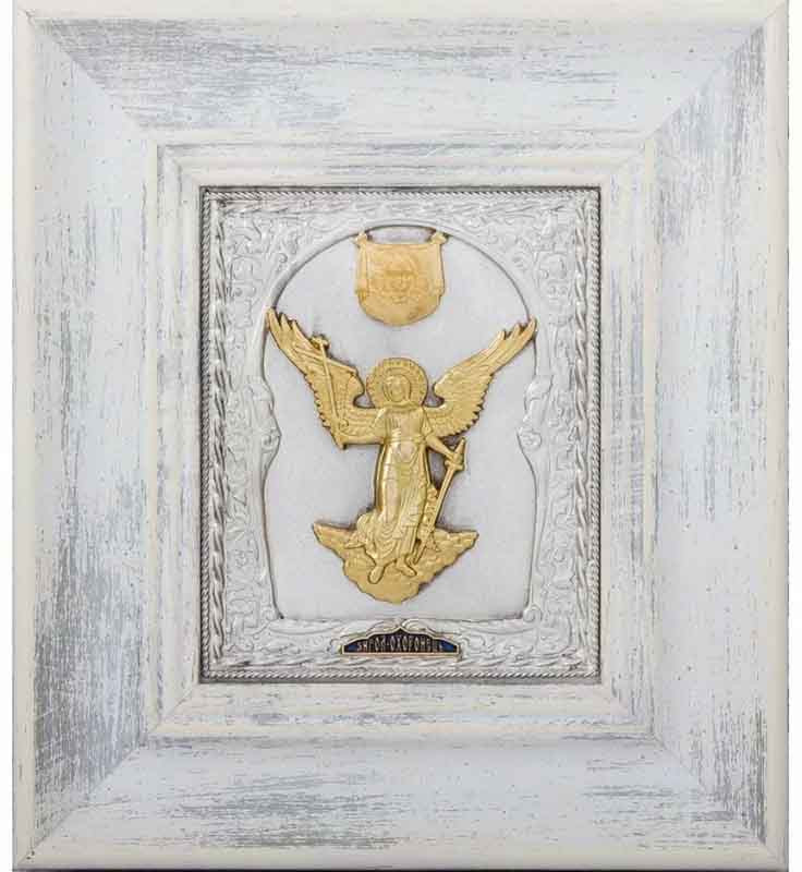 Икона посеребренная и позолоченная «Ангел Хранитель» фото 1 — ElitPodarok
