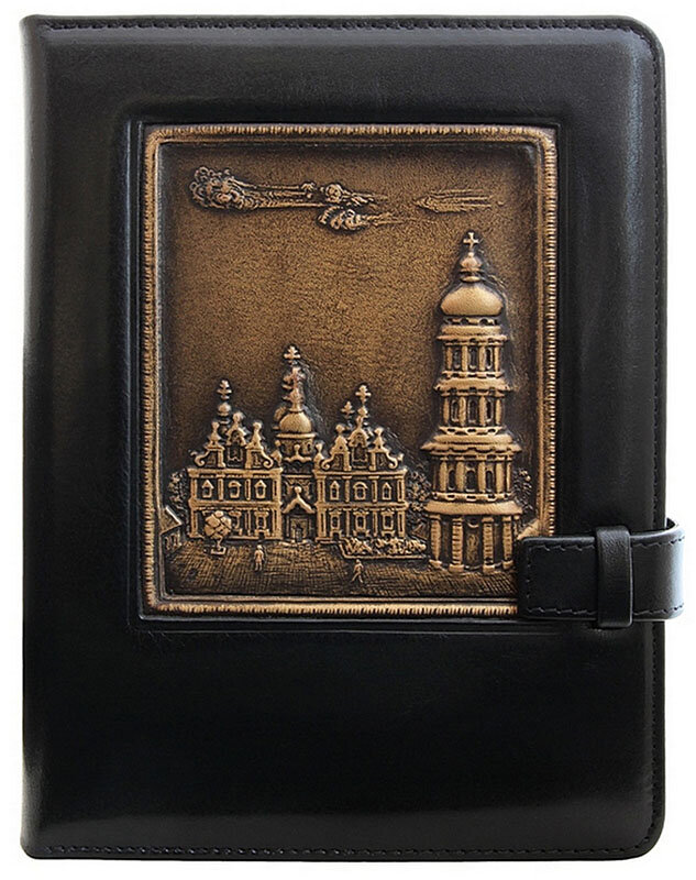 Кожаный ежедневник Киево-Печерская Лавра Черный фото 1 — ElitPodarok