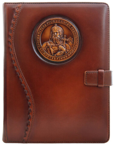 Шкіряний щоденник Князь Володимир Коричневий — ElitPodarok