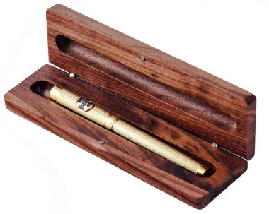 Подарок Ручка TENSO с миниатюрой эмблемы СБУ в деревянном футляре — ElitPodarok