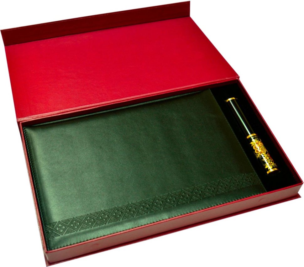 Подарочный набор «Бизнес»: ежедневник А4 в кожаном переплете, металлическая ручка в футляре, подарочная коробка фото 1 — ElitPodarok