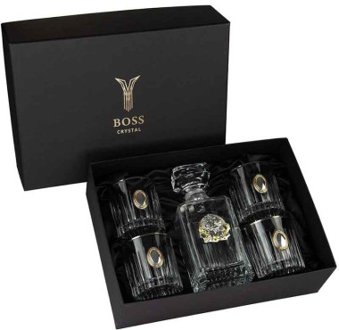 Набор для алкоголя «LEADER» 5 предметов платина — ElitPodarok