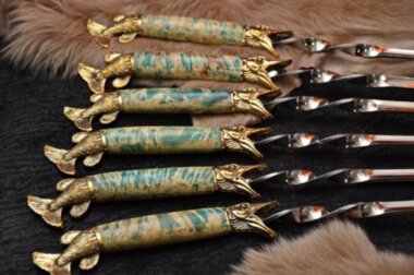 Набір шампурів ручної роботи «Рибак» — ElitPodarok