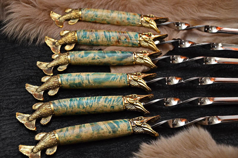 Набір шампурів ручної роботи «Рибак» фото 1 — ElitPodarok