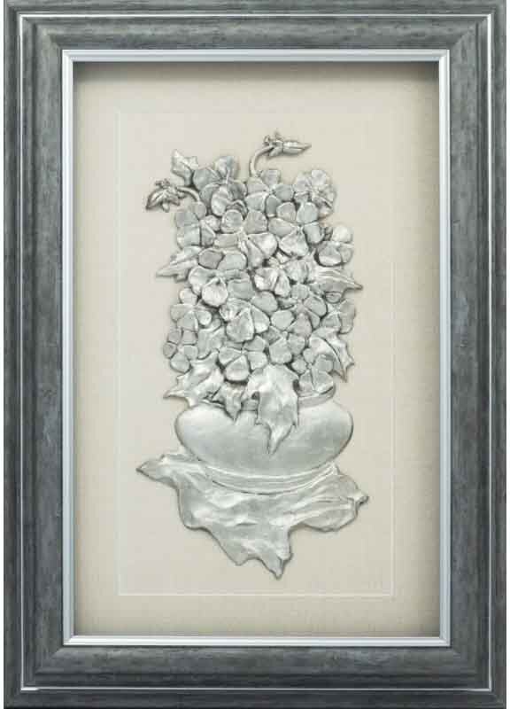 Панно подарочное Цветы, серебро фото 1 — ElitPodarok