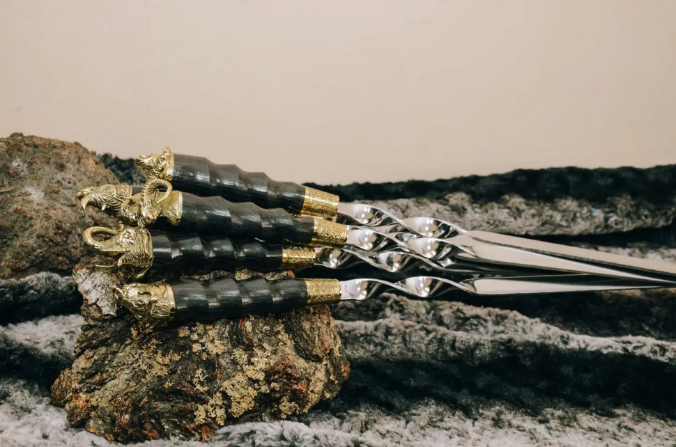 Набір шампурів ручної роботи «Сафарі» фото 1 — ElitPodarok