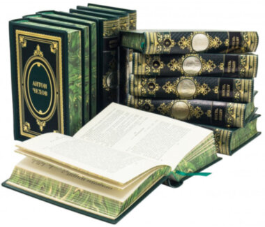 Бібліотека у шкірі А.П. Чехов. Зібрання творів у 12 томах — ElitPodarok