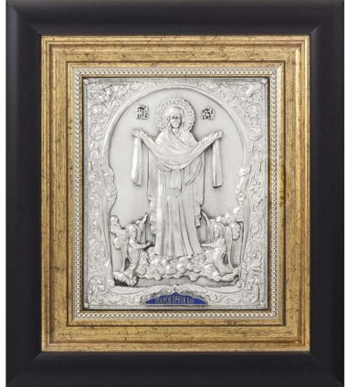 Ікона «Покров Пресвятої Богородиці» посріблена — ElitPodarok