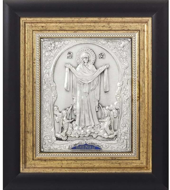 Ікона «Покров Пресвятої Богородиці» посріблена фото 1 — ElitPodarok