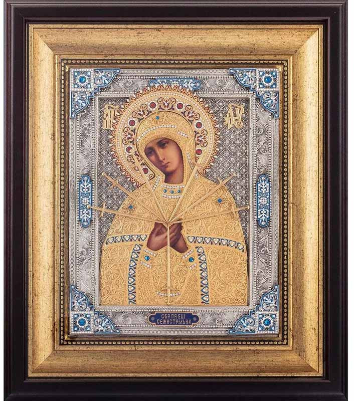 Подарункова позолочена ікона «Богородиця Семистрільна» фото 1 — ElitPodarok