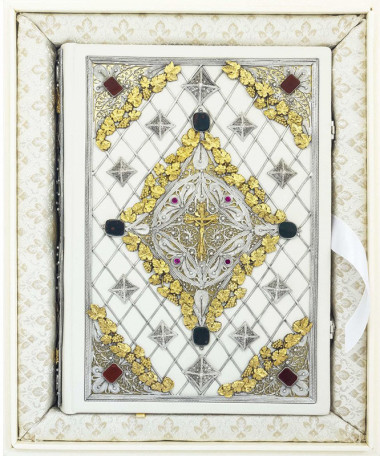 Эксклюзивная книга «Библия» в серебре с камнями — ElitPodarok