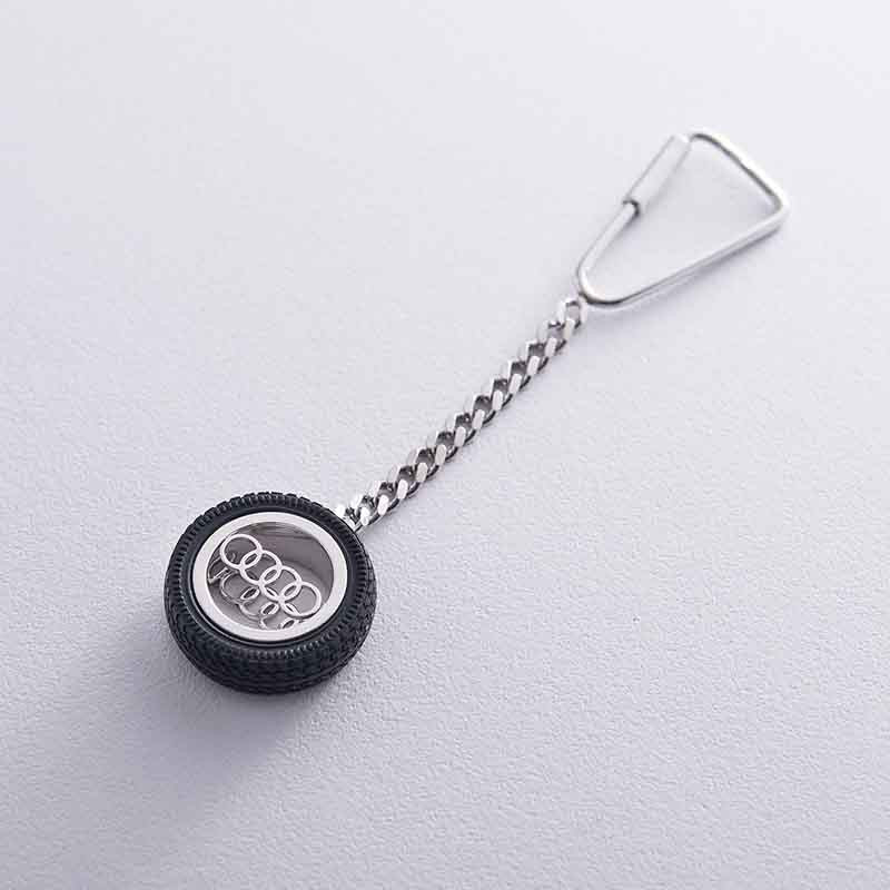 Брелок для авто срібний «Audi / Ауді» 10051 фото 1 — ElitPodarok