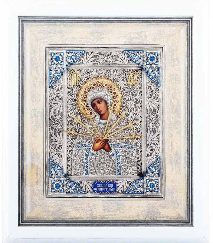 Ікона Божої матері посріблена «Семістрельна» фото 1 — ElitPodarok