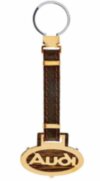 Золотий автомобільний брелок Audi фото 1 — ElitPodarok