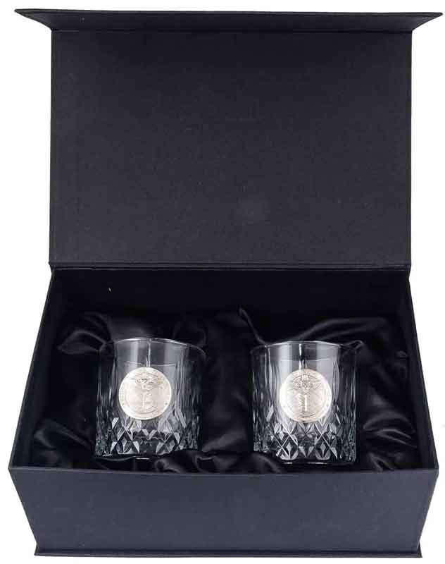 Подарунковий набір келихів Crystal Origin «Військова розвідка України» фото 1 — ElitPodarok