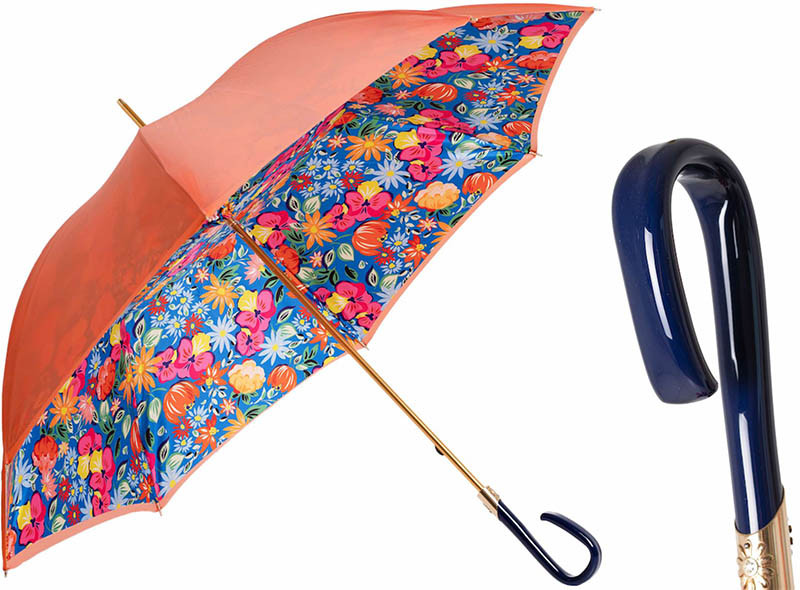 Парасолька-тростина ORANGE UMBRELLA WITH FLOWERS від PASOTTI фото 1 — ElitPodarok