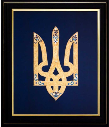 Позолоченный подарочный коллаж «Тризуб» — ElitPodarok