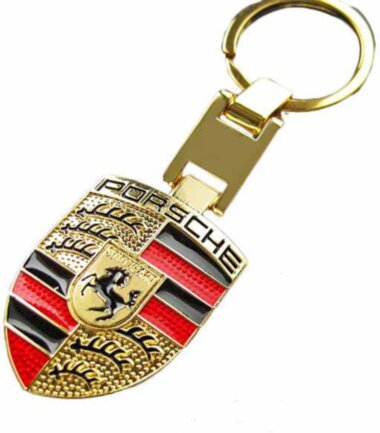 Золотой автомобильный брелок Porsche — ElitPodarok