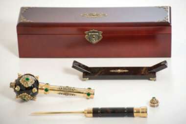 Гетманская булава из обсидиана со стилетом — ElitPodarok