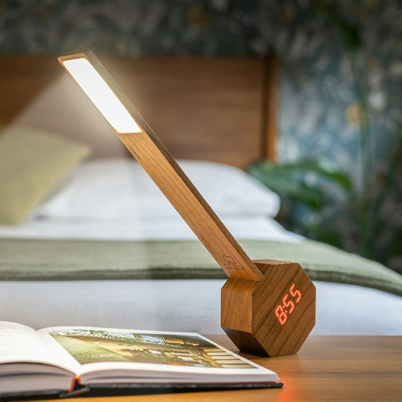 Світильник з будильником «OCTAGON ONE PLUS» Gingko, вишня фото 1 — ElitPodarok