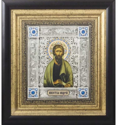 Икона «Святой Апостол Андрей‎» посеребренная  — ElitPodarok