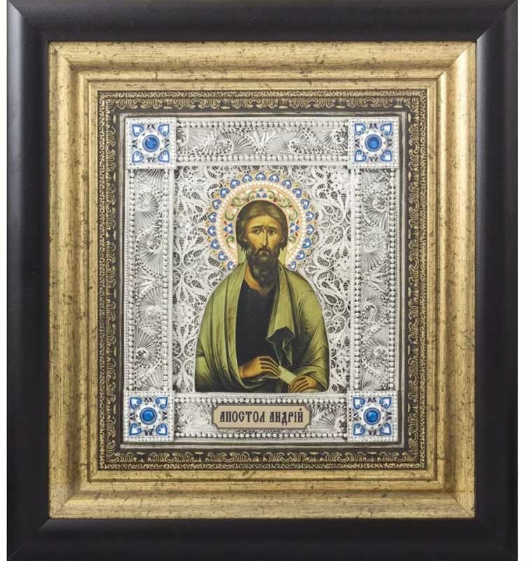 Ікона «Святий Апостол Андрій‎» посріблена  фото 1 — ElitPodarok