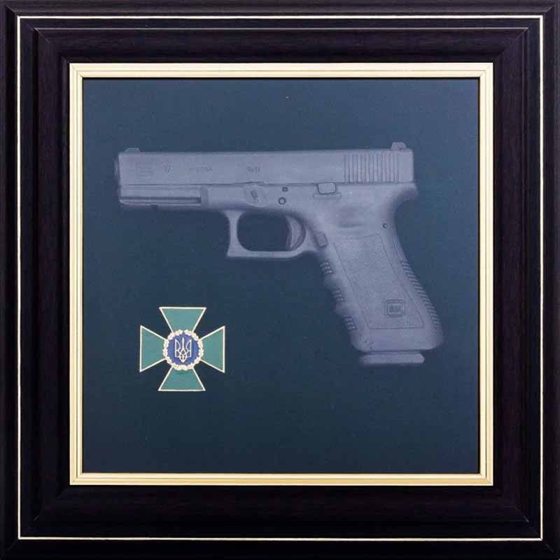 Картина «‎Пістолет Glock та емблема Державна прикордонна служба України» фото 1 — ElitPodarok