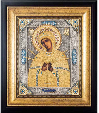 Ікона Божої Матері «Семістрельна» позолота — ElitPodarok
