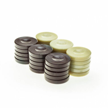 Набор перламутровых фишек для игры в нарды Manopoulos коричневые и айвори — ElitPodarok