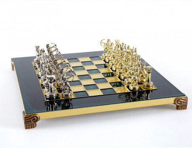 Шахи Manopoulos «Лучники» S15GRE на зеленій дошці — ElitPodarok