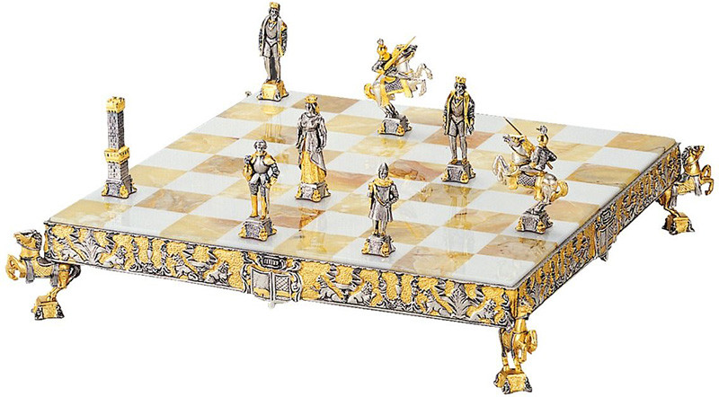 Шахматы Italfama из бронзы и оникса K801CS фото 1 — ElitPodarok