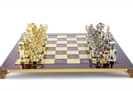 Шахи Manopoulos «Лучники» S10RED на червоній дошці фото 1 — ElitPodarok