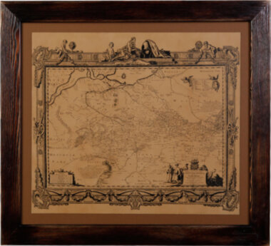 Карта України 1648 р Картина на шкірі — ElitPodarok