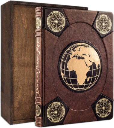 Книга в шкірі «Великий Атлас Світу» — ElitPodarok