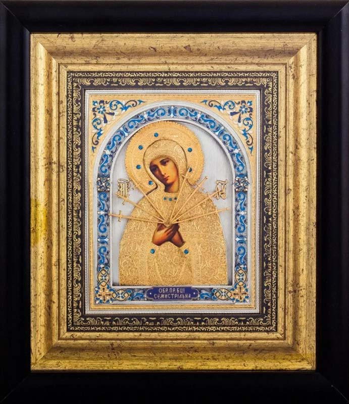 Срібна ікона Божої Матері «Семистрельна» фото 1 — ElitPodarok