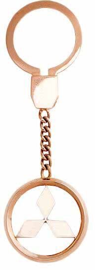 Золотой автомобильный брелок Mitsubishi — ElitPodarok